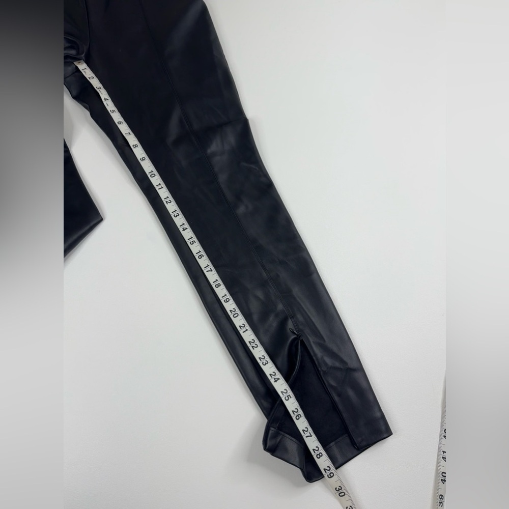 NWT Zara Faux Leather Ankle Zip Skinny Stretch Side Sip Pants Womens Large - Picture 7 of 9